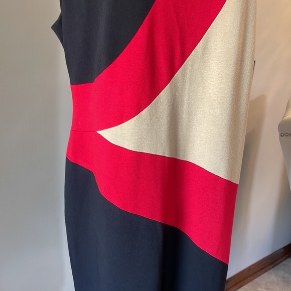 NWT ALFANI woman Color Block sleeveless DRESS zipped back sheath w/ stretch 18W - Picture 3 of 10
